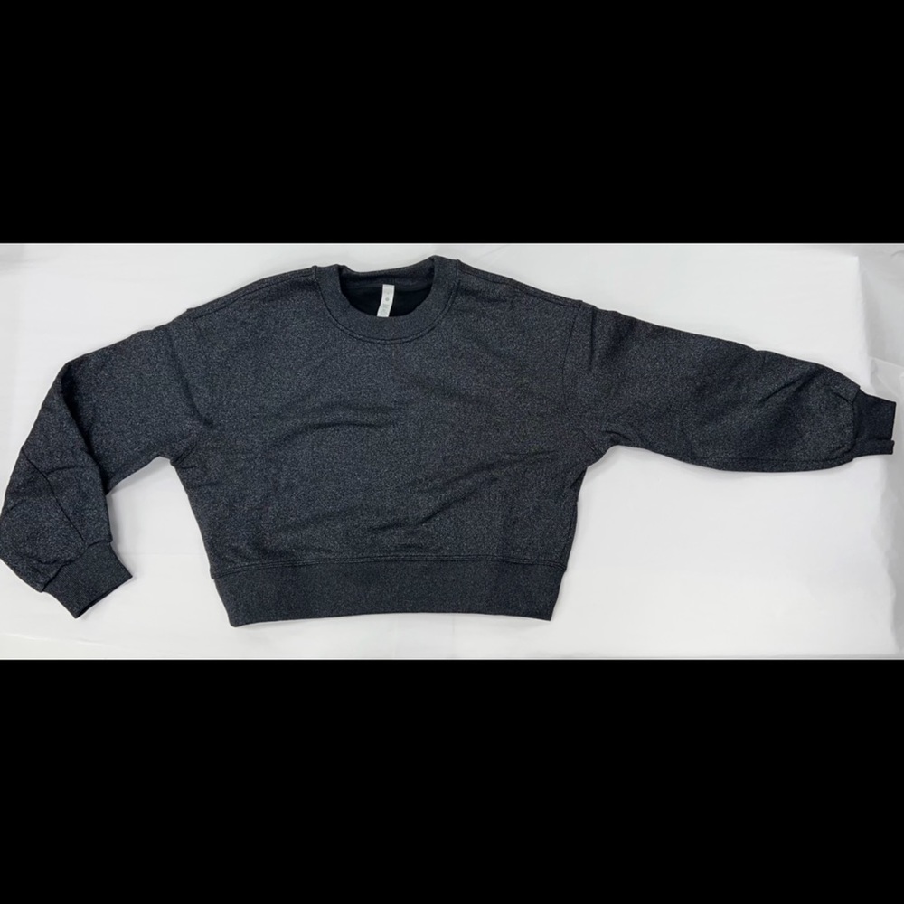 LuluLemon Perfectly Oversized Crop Crew in Black Spark - Picture 2 of 12